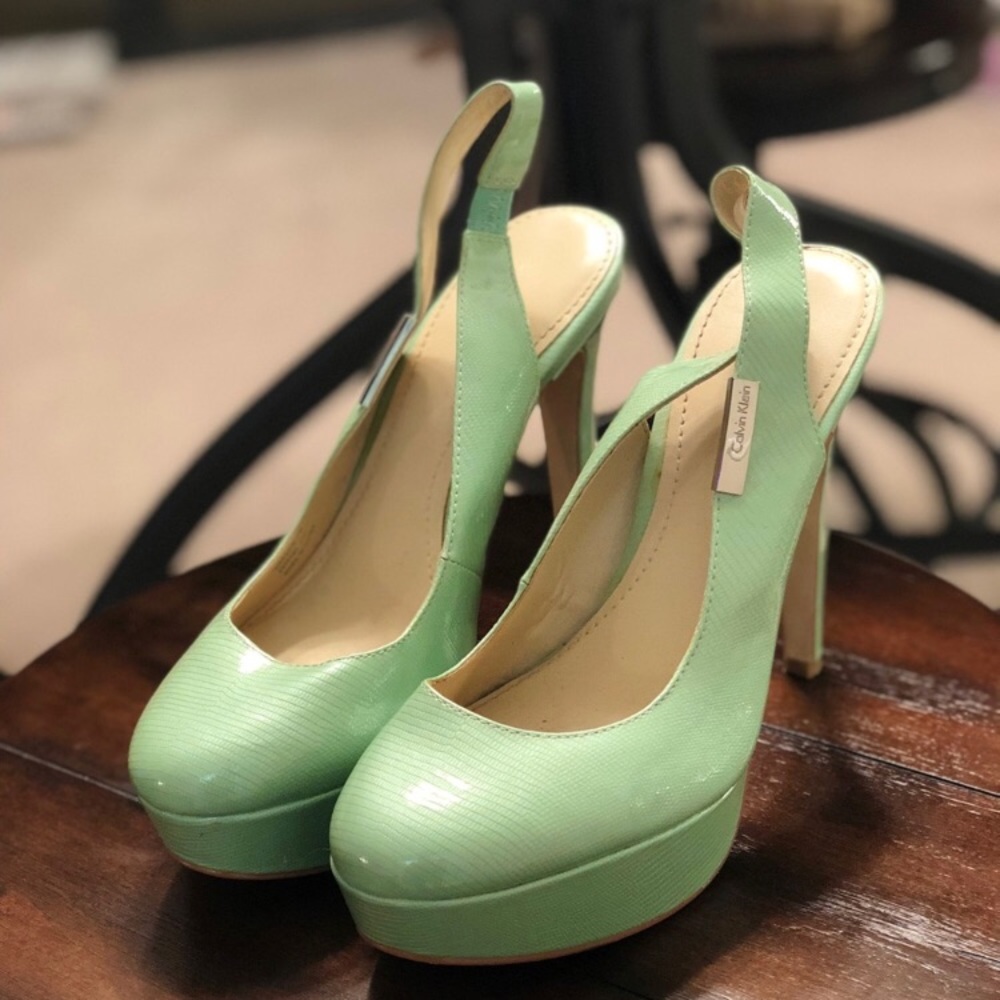 Mint green Calvin Klein pumps